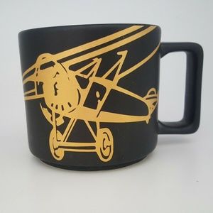 STARBUCKS 2016 Bi-Plane Mug Black & Gold Viennese